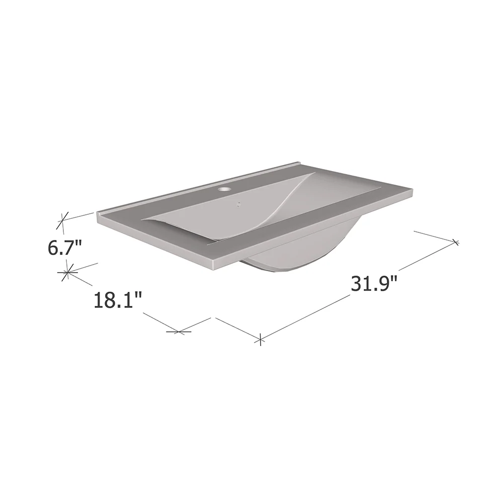32 Inch Ceramic Drop In Sink - Image 5