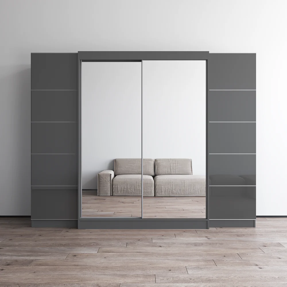 Aria 2D-EXEX Wardrobe with 2 Mirrors - Image 13