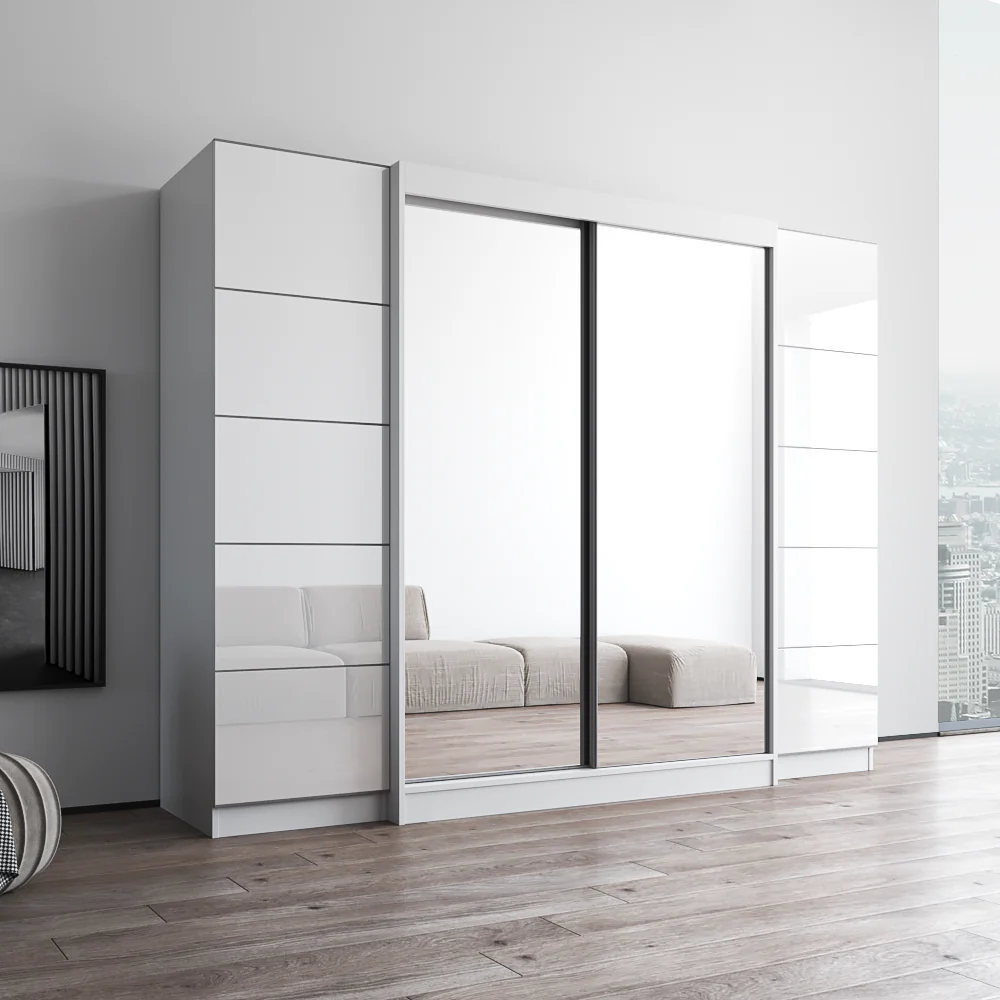 Aria 2D-EXEX Wardrobe with 2 Mirrors - Image 3