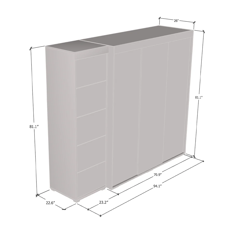 Aria 3D-EX Wardrobe with 3 Mirrors - Image 12