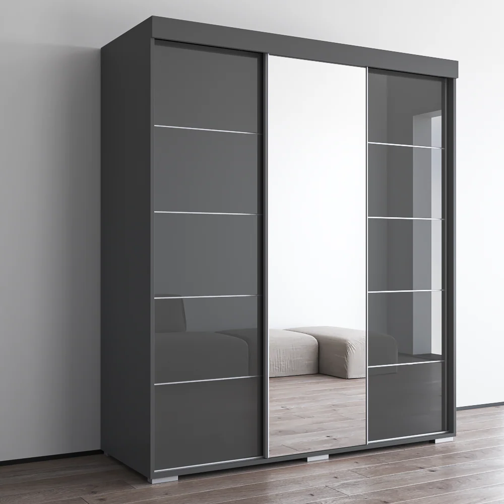 Aria 3D Wardrobe with Mirror - Image 20