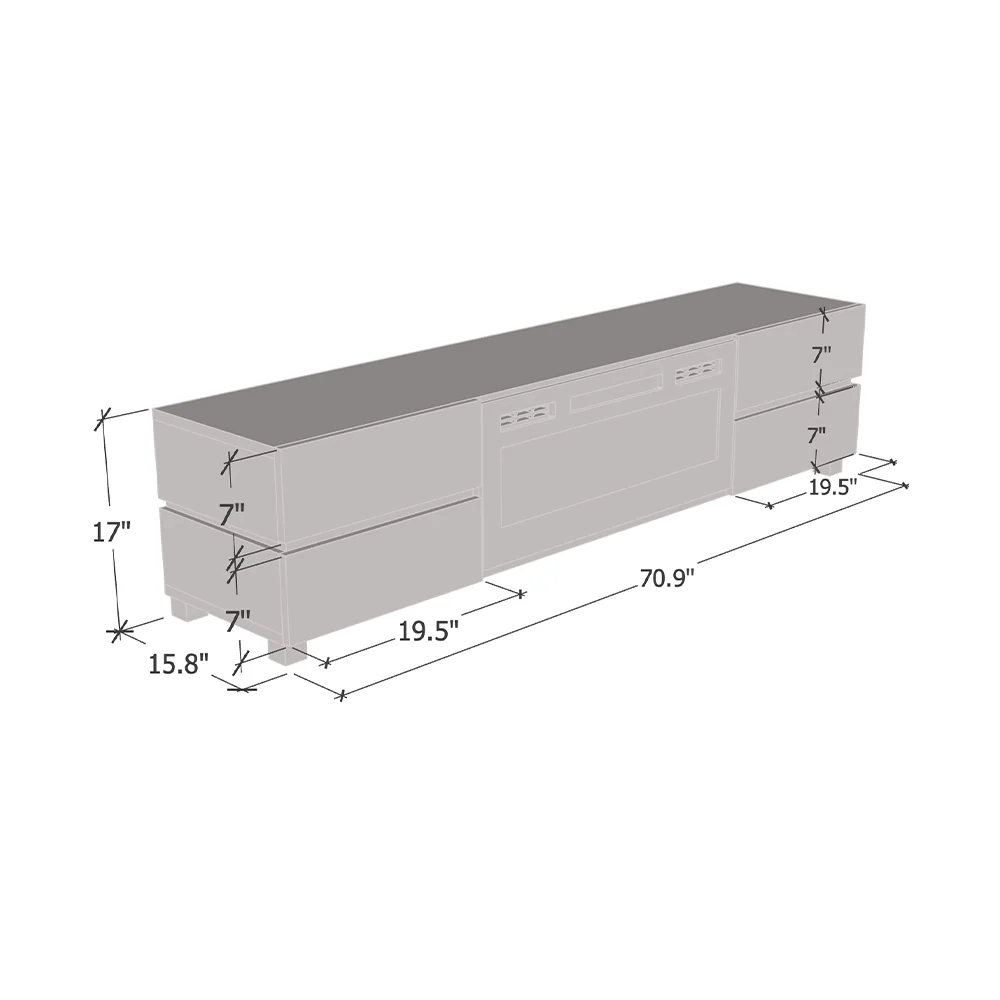Bono 01 WH-EF Fireplace TV Stand - Image 6