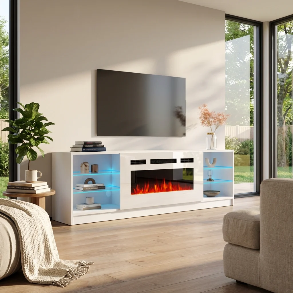 Boston WH01 Fireplace TV Stand - Image 5