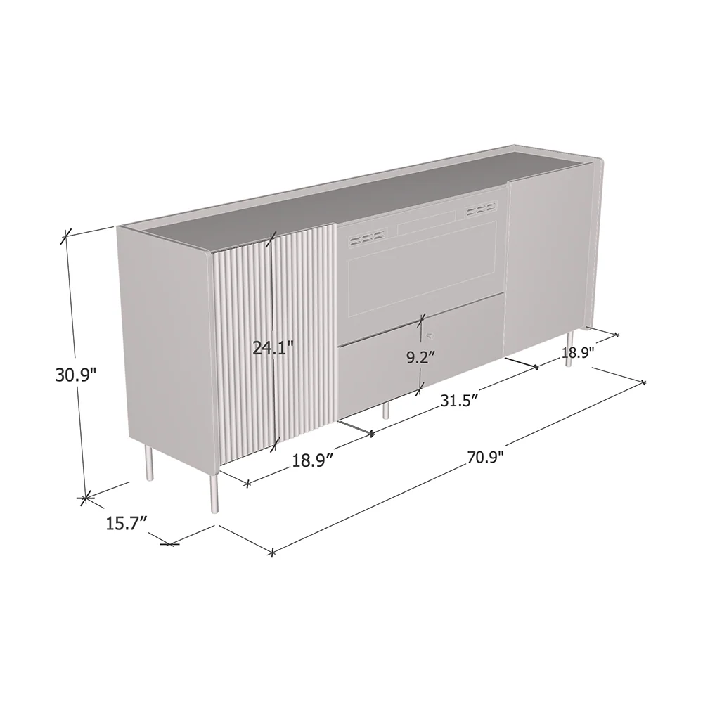 Brandy 180 WH-EF Fireplace Sideboard - Image 5