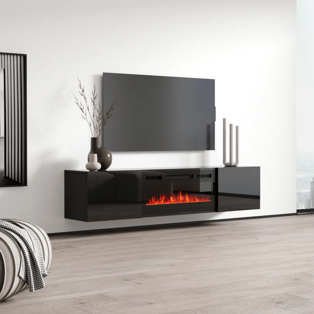 Cali BL-EF Floating Fireplace TV Stand - Image 4