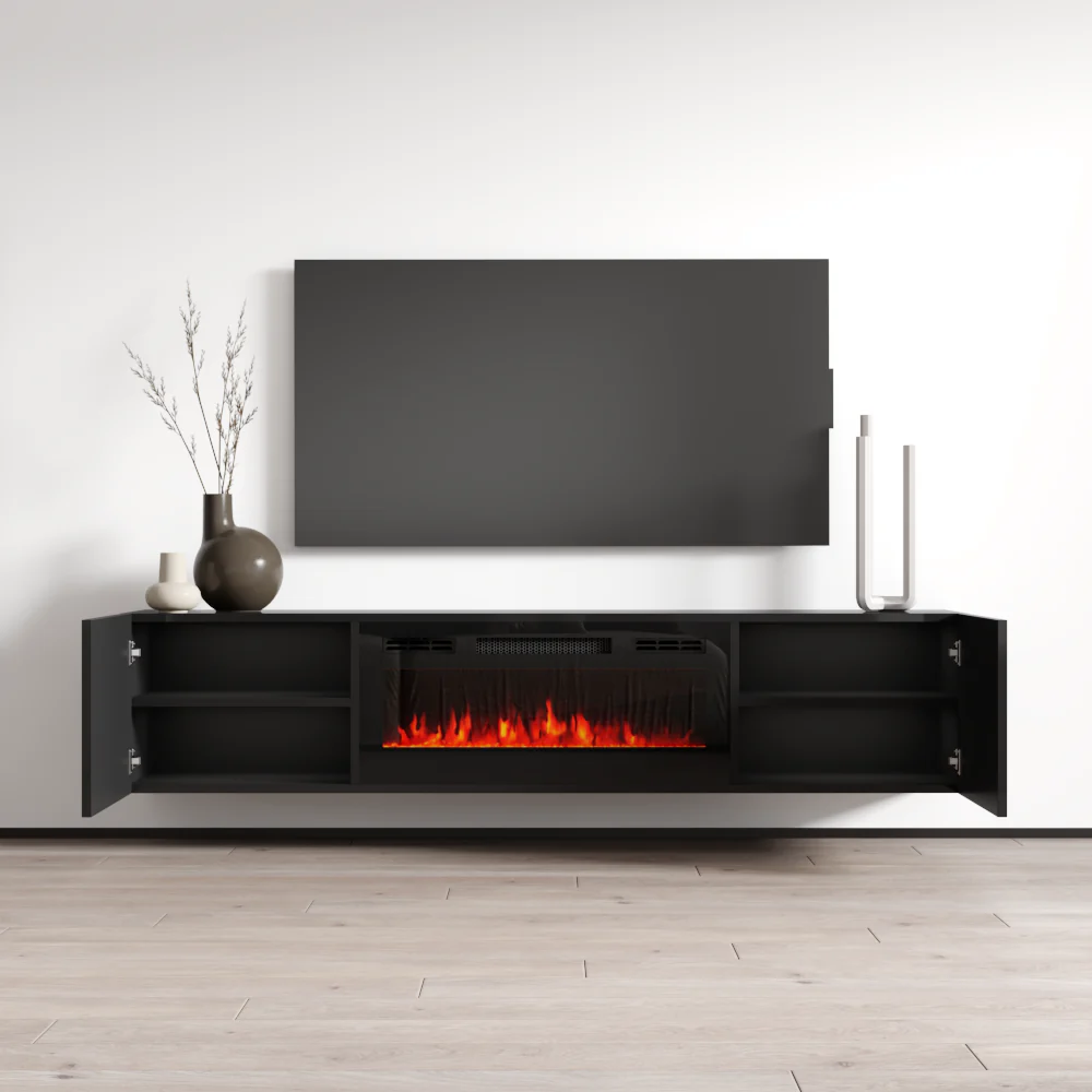 Cali BL-EF Floating Fireplace TV Stand - Image 6