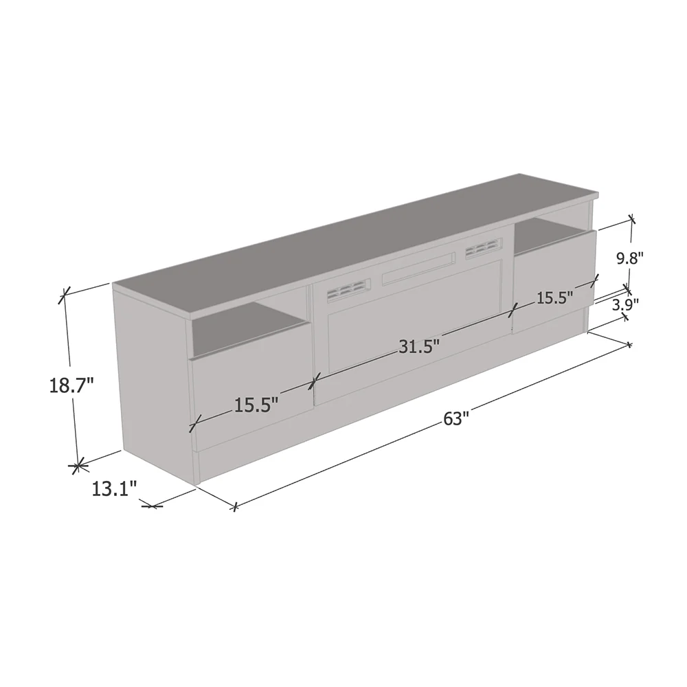 Duke 01 BL-EF Fireplace TV Stand - Image 15