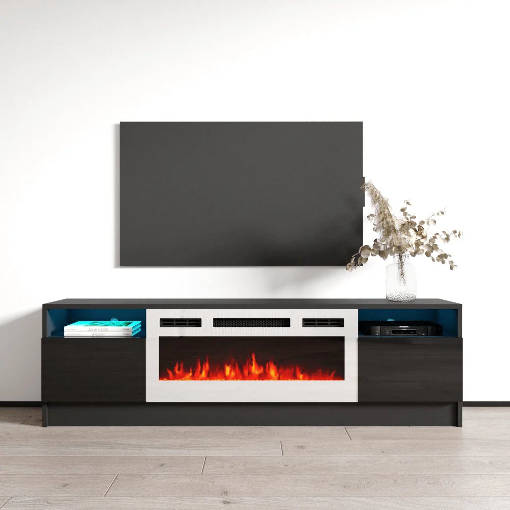 Duke 01 WH-EF Fireplace TV Stand - Image 9
