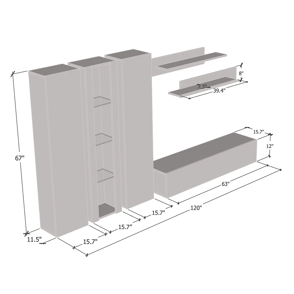 Fly C 30TV Floating Entertainment Center - Image 20