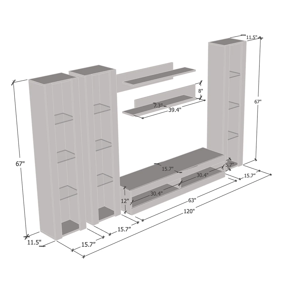 Fly C 34TV Floating Entertainment Center - Image 65
