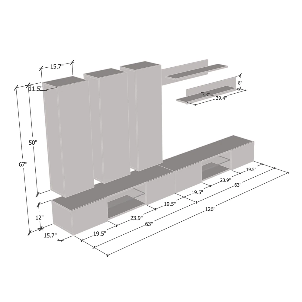 Fly E 33TV Floating Entertainment Center - Image 20