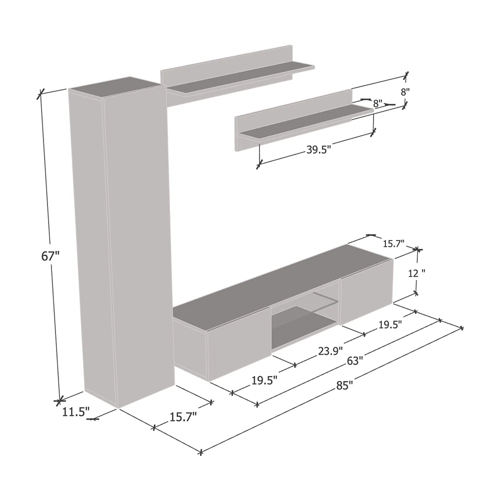 Fly G 33TV Floating Entertainment Center - Image 20