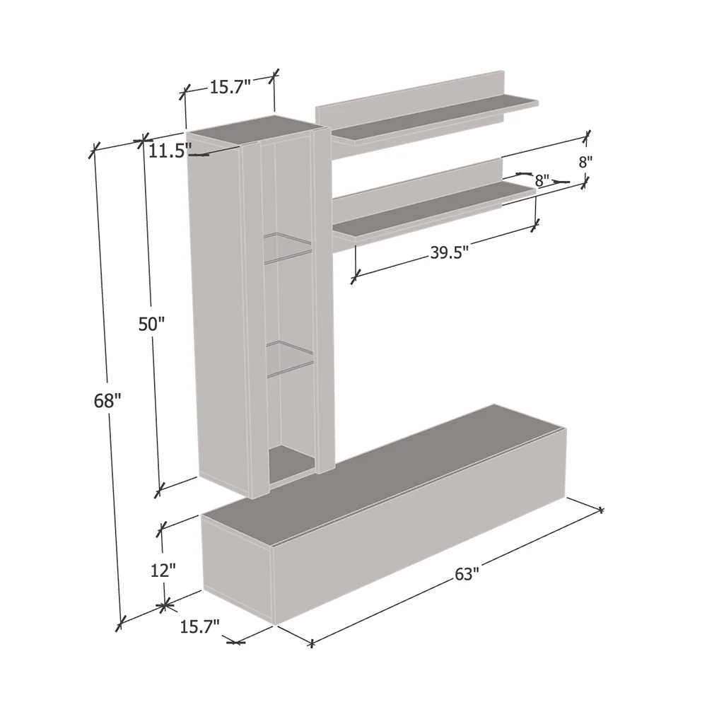 Fly H 30TV Floating Entertainment Center - Image 35