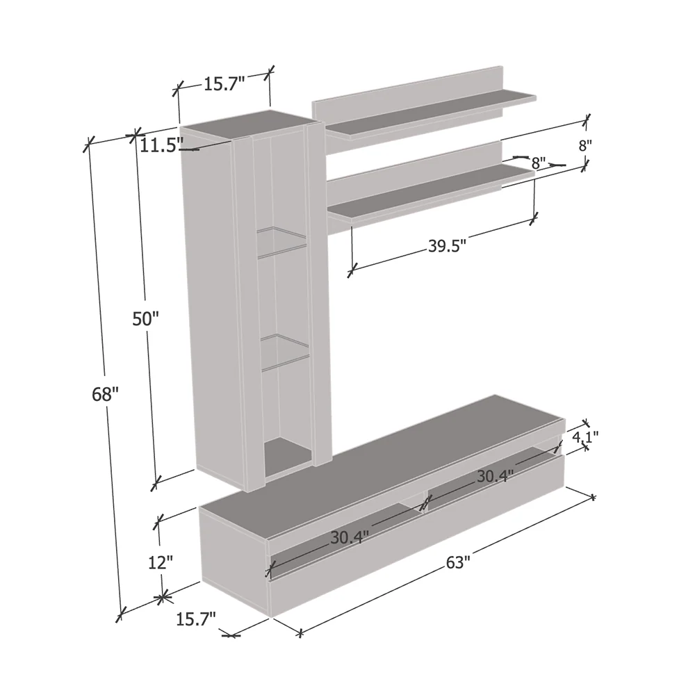 Fly H 35TV Floating Entertainment Center - Image 30