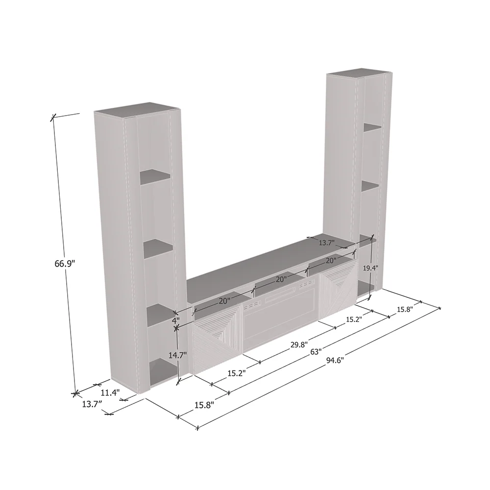 Giza BL-EF Floating Fireplace Entertainment Center - Image 32