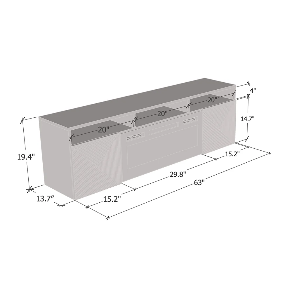 Giza BL-EF Floating Fireplace TV Stand - Image 11