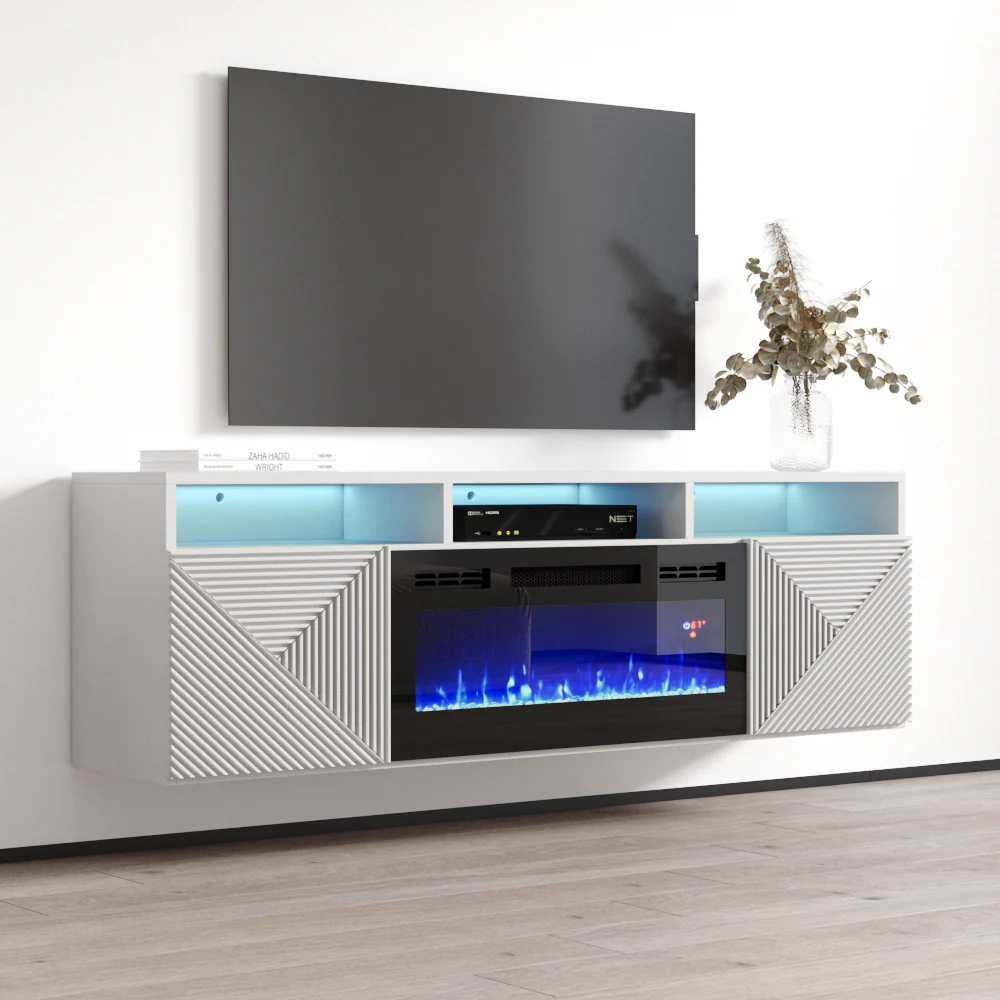 Giza BL-EF Floating Fireplace TV Stand - Image 3