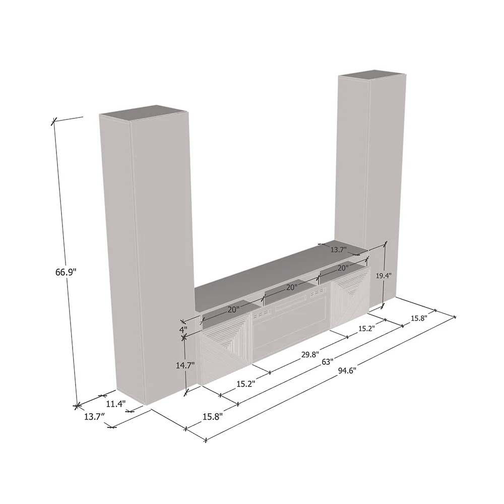 Giza WH-EF Floating Fireplace Entertainment Center - Image 16