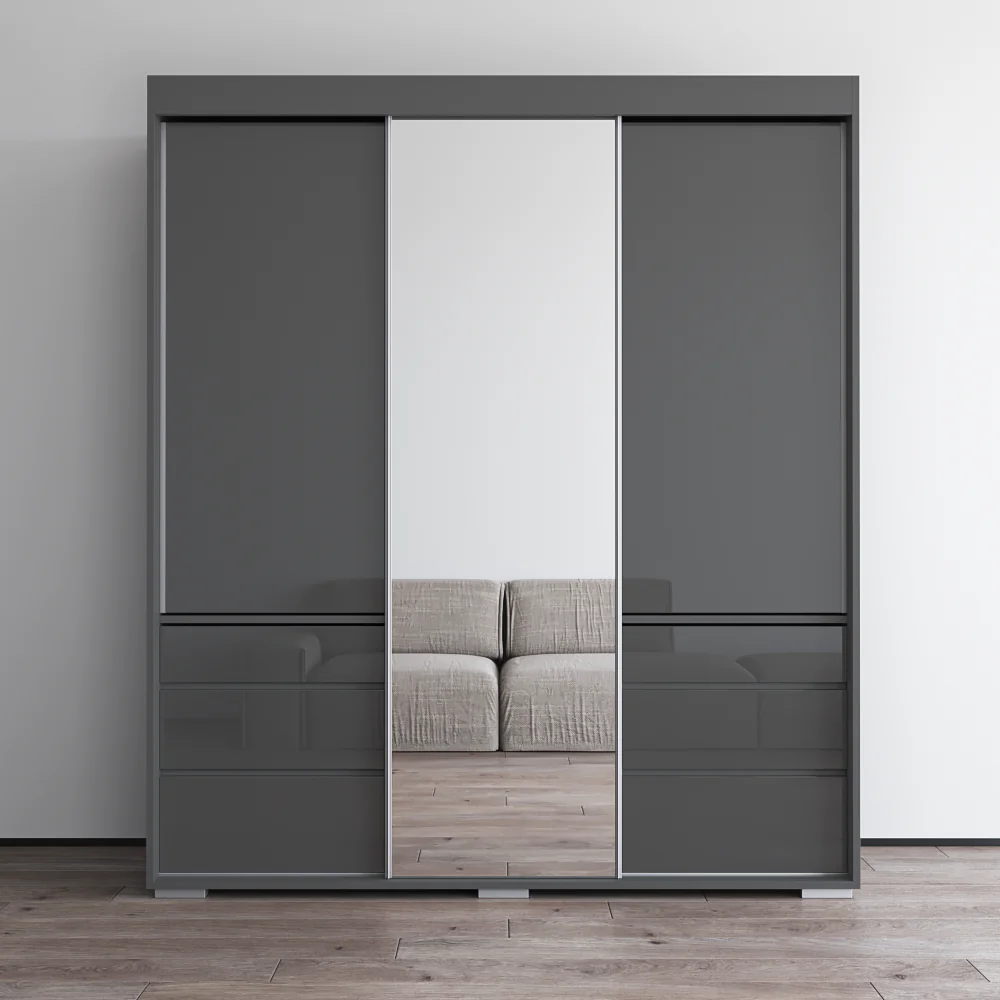 Monaco 3D Wardrobe with Mirror - Image 13