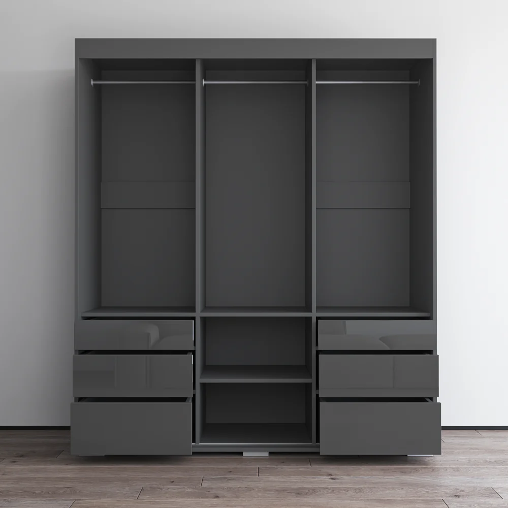 Monaco 3D Wardrobe with Mirror - Image 17