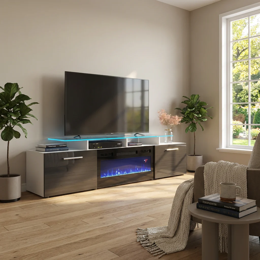 Rova BL-EF Fireplace TV Stand - Image 25