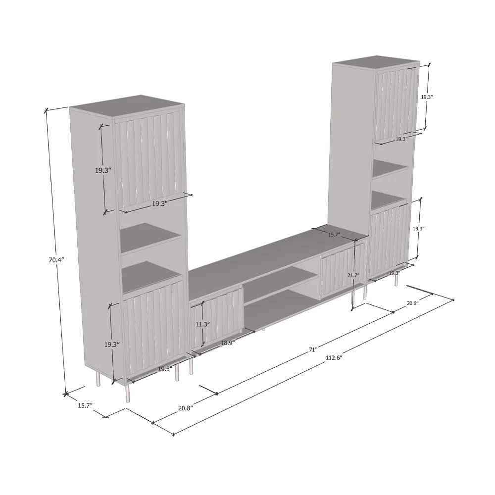 Swing 180TV-BK-BK Entertainment Center - Image 5