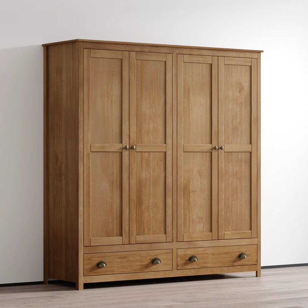 Topazio 4D2S Solid Wood Wardrobe - Image 3