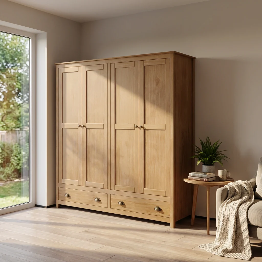 Topazio 4D2S Solid Wood Wardrobe - Image 7