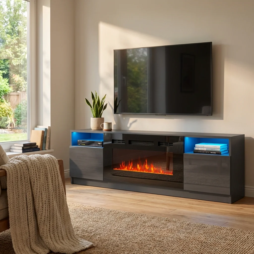 York 02 Fireplace TV Stand - Image 17