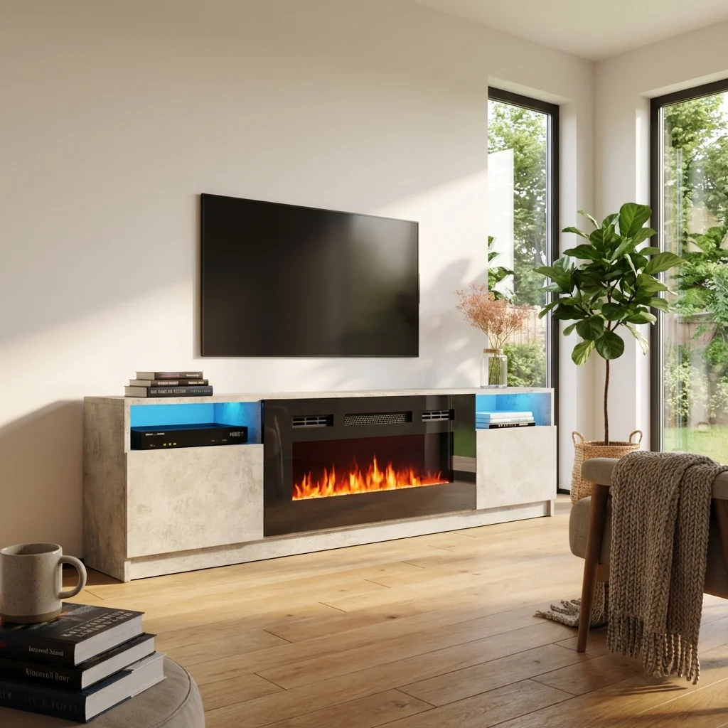 York 02 Fireplace TV Stand - Image 25